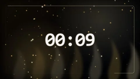 15-Second Dark Countdown Timer with Golden Sparkles Видео 340465173