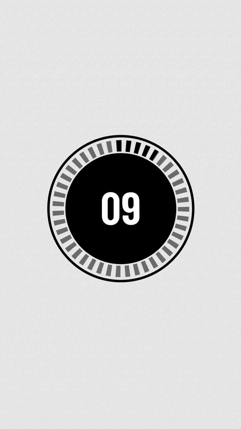 15 Second Digital Circular Countdown Timer Stock Footage 343625600