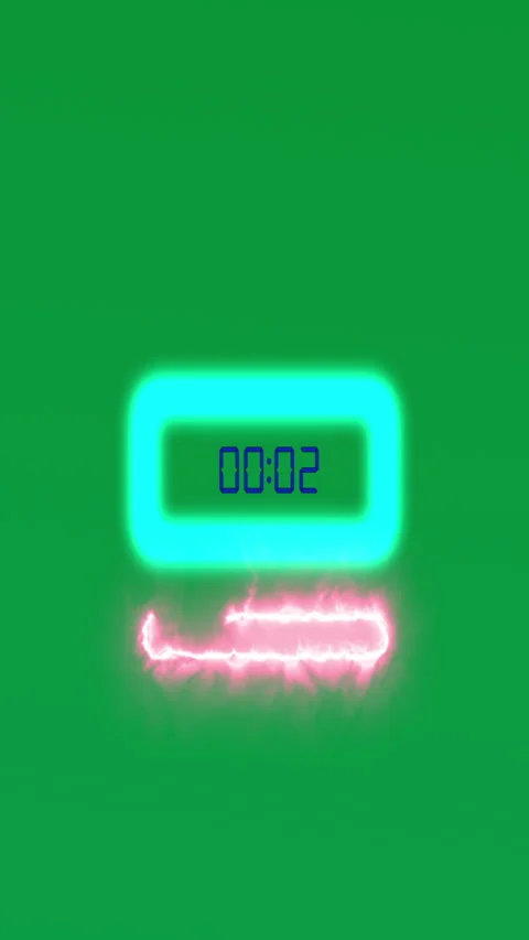 15 Second Digital Countdown Timer with Neon Frame on Green Screen 库存影片 333392333