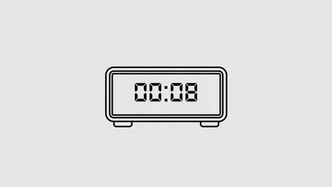15 Second Digital Countdown Timer Animation 4K with Transparent Background Stock Footage 337003139