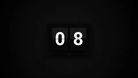 15 Second Flip Clock Countdown Timer 15 to 0 Dark Minimalist Stock Footage 342925063