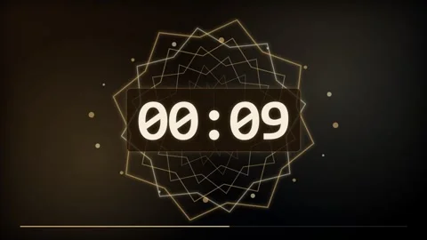 15-Second Golden Geometric Star Countdown Timer Stock-Footage 340465147