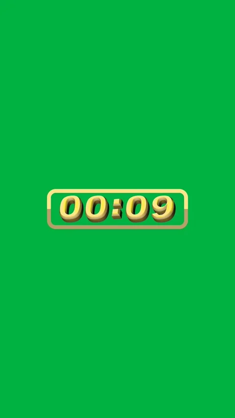 15 Second Golden Timer Countdown Vertical Green Background Stock Footage 282369292