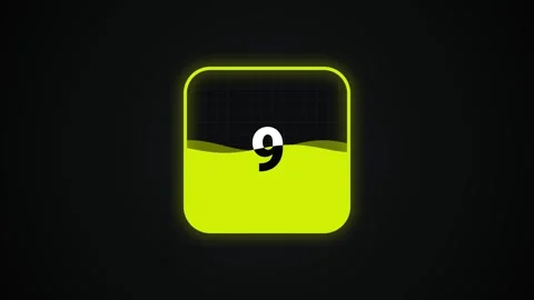 15 Second Liquid Neon Countdown Timer from 15 to 0 Stock Footage 341403868