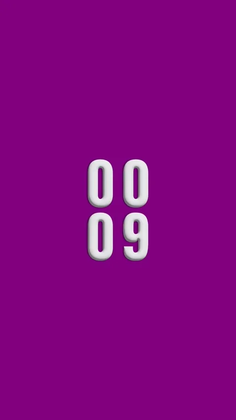15 second portrait SD video with purple background and 4 digit countdown Stock Footage 284661886