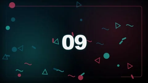 15-Second Retro Geometric Countdown Timer Stock Footage 340465142