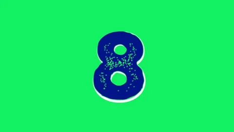 15-Second Retro Pop Font Countdown with Shaking Effect. Navy on Green Screen Stock Footage 312812596