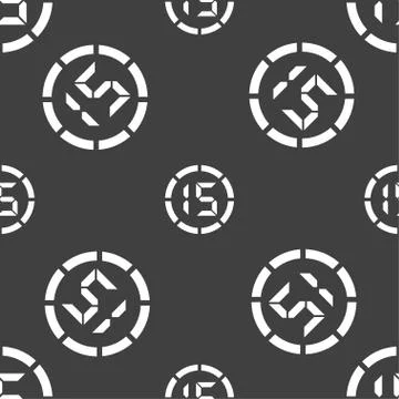 15 second stopwatch icon sign. Seamless pattern on a gray background. Vector イラスト素材