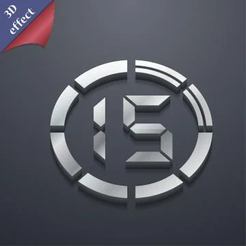 15 second stopwatch icon symbol. 3D style. Trendy, modern design with space for 스톡 일러스트