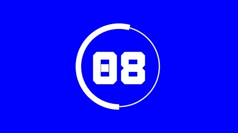 15 Second Timer Clock Countdown Landscape Blue White Screen Vídeos de archivo 281793704