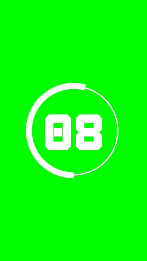 15 Second Timer Clock Countdown Vertical Green White Screen Vídeos de archivo 281793714