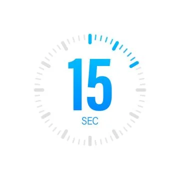 The 15 second, timer, stopwatch vector icon. Stopwatch icon in flat style. Ve 스톡 일러스트