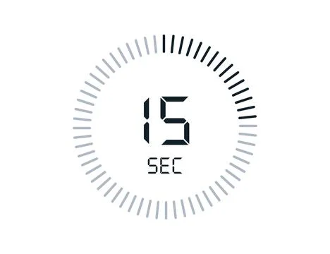 15 second timers Clocks, Timer 15 sec icon Stock Illustration