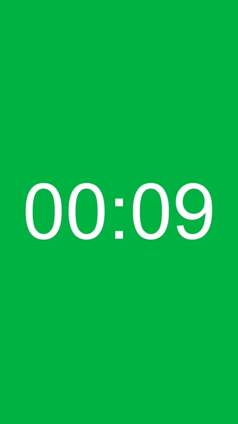 15 Seconds Clock Timer Countdown Vertical Green White Screen 库存影片 281791020