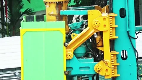 15 seconds construction site piling machine rotary head Stock Footage 288431822