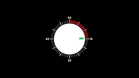 15 seconds countdown timer with circle animation isolated on black background Video stock 327079841