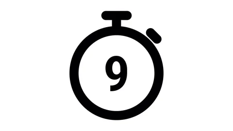 15 seconds countdown timer with stopwatch frame on white background Stock Footage 313607662