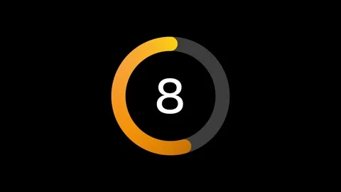15 seconds simple gold circle countdown on black background. Stock Footage 329647636