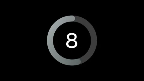 15 seconds simple silver circle countdown on black background. Stock Footage 331899827