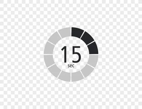 The 15 seconds, stopwatch, digital timer. clock and watch, Vector illustratio Illustrazione stock