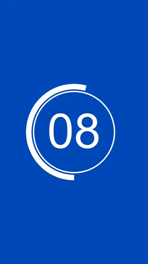 15 Seconds Timer Clock Countdown Vertical Blue White Screen 库存影片 281793394