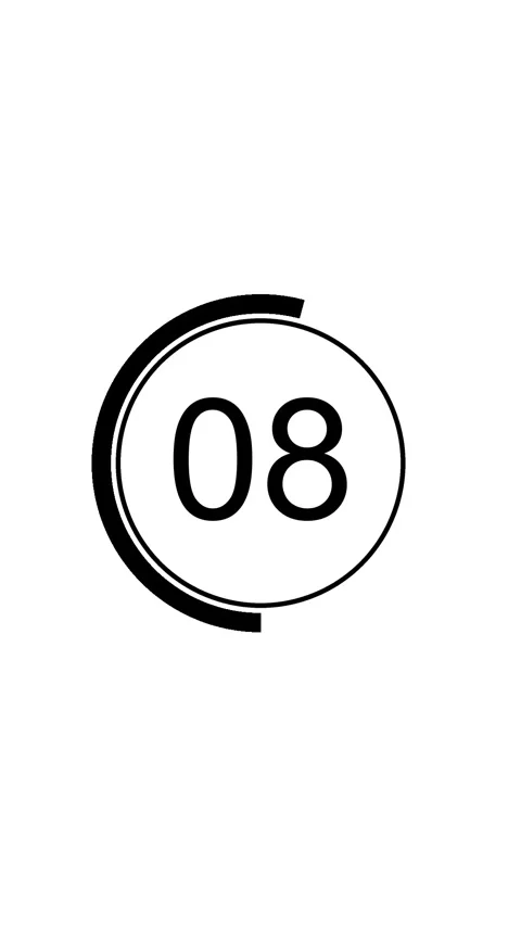 15 Seconds Timer Clock Countdown Vertical White Black Screen Stock Footage 281793400