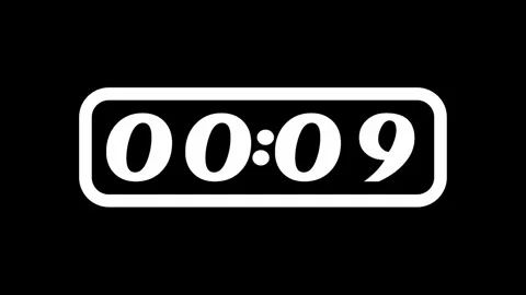 15 Seconds Timer Countdown Landscape Black and White Screen Stock Footage 281794132