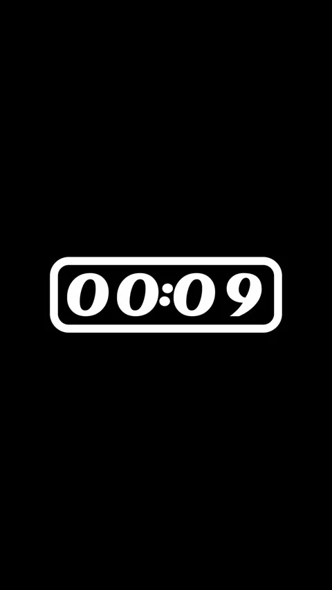 15 Seconds Timer Countdown Vertical Black and White Screen Stock Footage 281794144