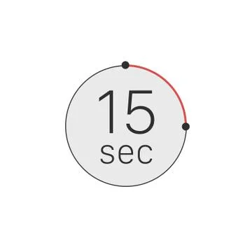 15 seconds timer, stopwatch or countdown icon. Time measure. Chronometr icon 스톡 일러스트