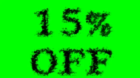 15% Off smoke text effect green isolated background Stock Footage 139611321
