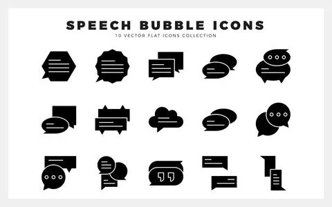 15 Speech Bubble Glyph icon pack. vector illustration. Illustrazione stock