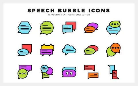 15 Speech Bubble Lineal Color icon pack. vector illustration. Illustrazione stock