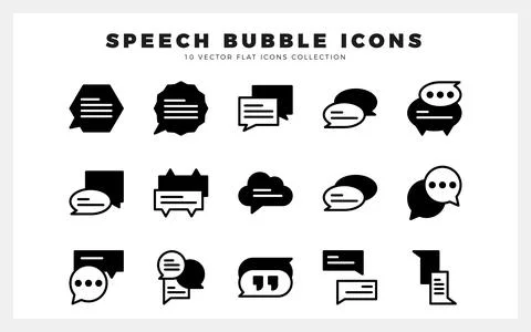 15 Speech Bubble Lineal Fill icon pack. vector illustration. 스톡 일러스트