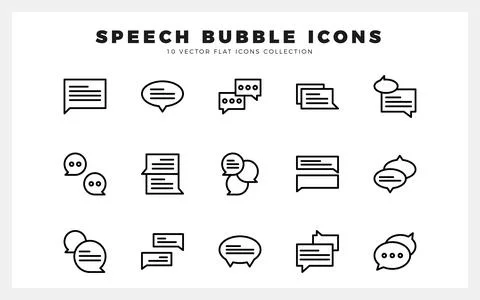 15 Speech Bubble Lineal icon pack. vector illustration. Illustrazione stock