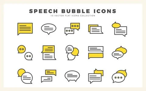 15 Speech Bubble Two Color icon pack. vector illustration. Illustrazione stock