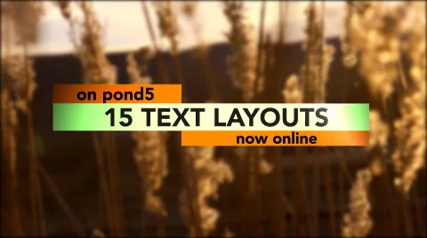 15 Text Layouts and 2 Transitions Stock After Effects
