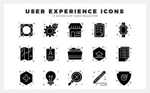 15 User Experience Glyph icon pack. vector illustration. イラスト素材
