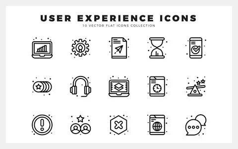 15 User Experience Lineal icon pack. vector illustration. Stock Illustration