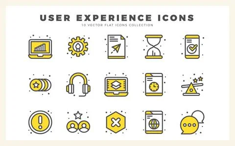 15 User Experience Two Color icon pack. vector illustration. Stock Illustration