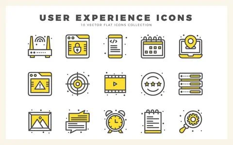 15 User Experience Two Color icon pack. vector illustration. イラスト素材