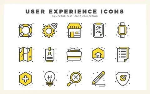 15 User Experience Two Color icon pack. vector illustration. 스톡 일러스트