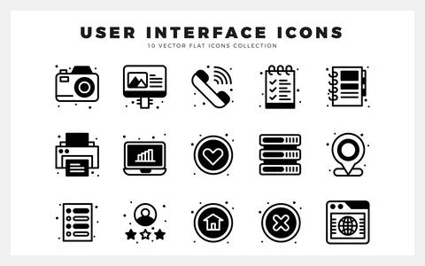 15 User Interface Lineal Fill icon pack. vector illustration. Stock Illustration