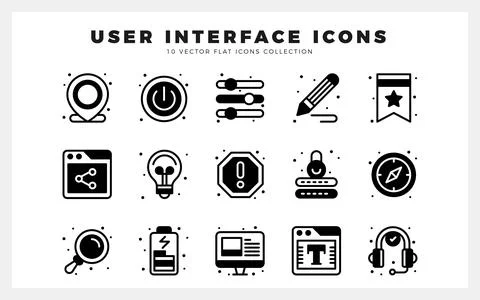 15 User Interface Lineal Fill icon pack. vector illustration. Stock Illustration