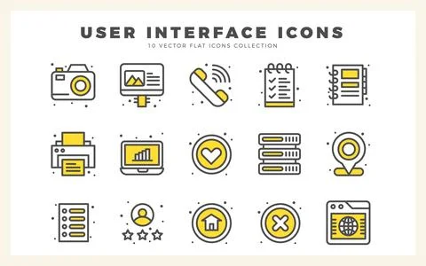 15 User Interface Two Color icon pack. vector illustration. Stock Illustration
