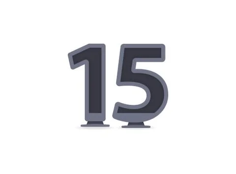 15 vector number design. For logo, brand label, design elements, corporate id Illustrazione stock