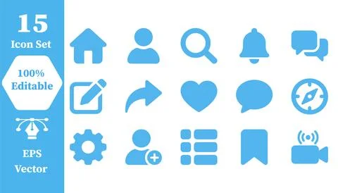 15 versatile user interface icons for web and app design navigation Stock Illustration