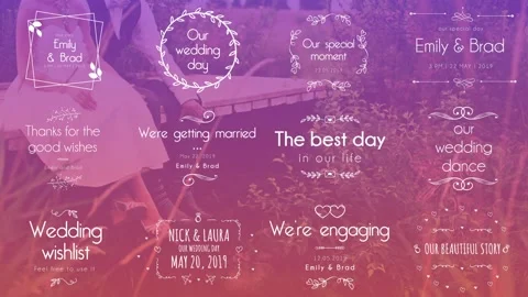 15  Wedding Titles Catálogo de After Effects