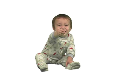 1.5 Year Old Crying. Pajamas. White Back... | Stock Video | Pond5