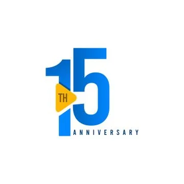 15 Years Anniversary Celebration Vector Template Design Illustration Stock Illustration