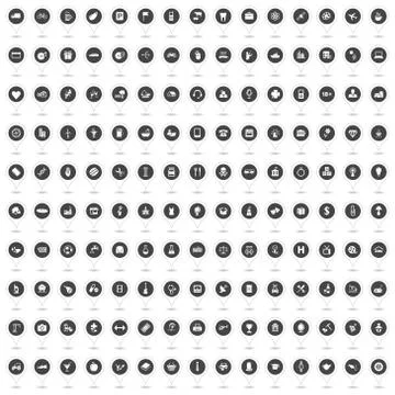 150 map icons (round)  Stock Illustration